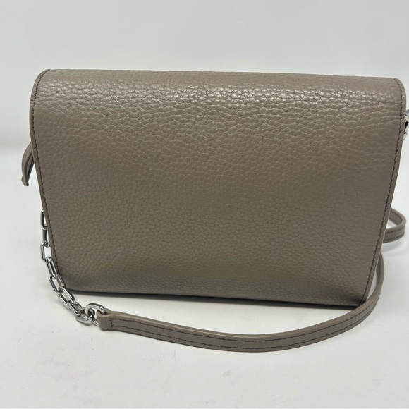 Tory Burch Britten Combo Crossbody Shoulder Bag Taupe Leather Silver‎ Hardware - Picture 7 of 14